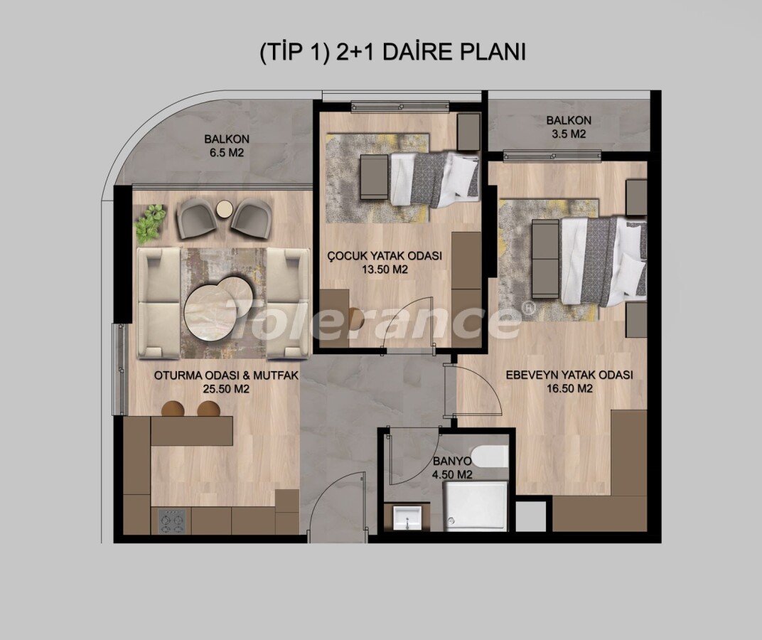 Apartment from the developer in Tarsus, Mersin with pool - buy realty in Turkey - 60161