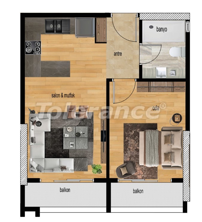 آپارتمان از سازنده که در تجه, مرسین منظره دریا استخر اقساط - خرید ملک در ترکیه - 51302