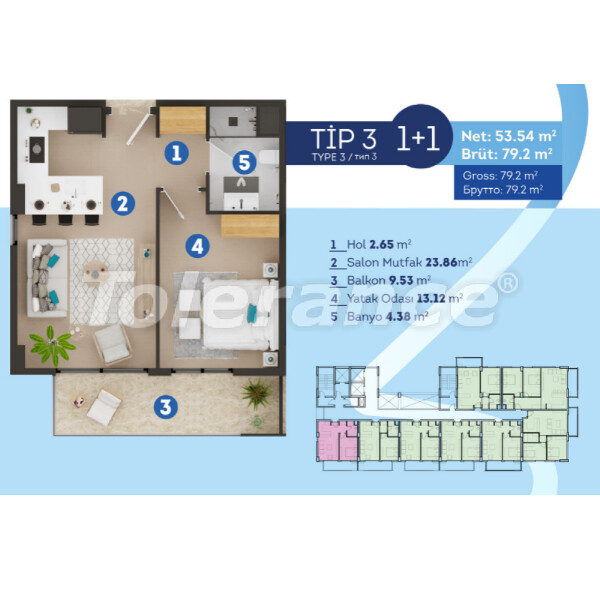 Apartment vom entwickler in Tece, Mersin meeresblick pool ratenzahlung - immobilien in der Türkei kaufen - 57305