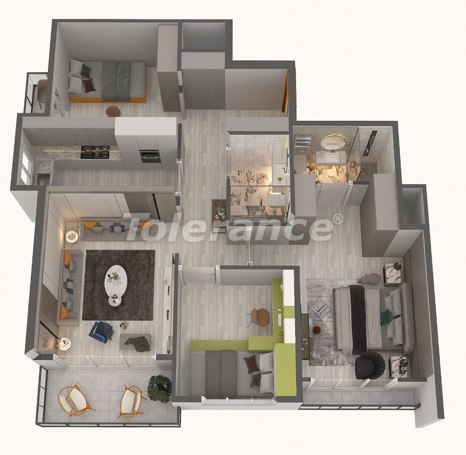 Apartment vom entwickler in Tece, Mersin meeresblick pool ratenzahlung - immobilien in der Türkei kaufen - 57915