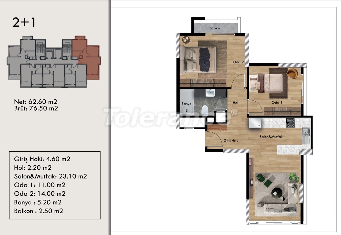 Apartment vom entwickler in Tece, Mersin pool ratenzahlung - immobilien in der Türkei kaufen - 64494