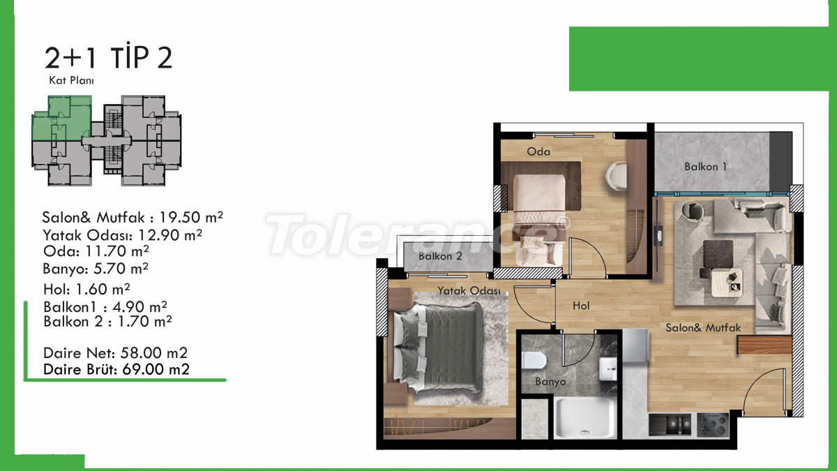 Apartment vom entwickler in Tece, Mersin pool ratenzahlung - immobilien in der Türkei kaufen - 80062