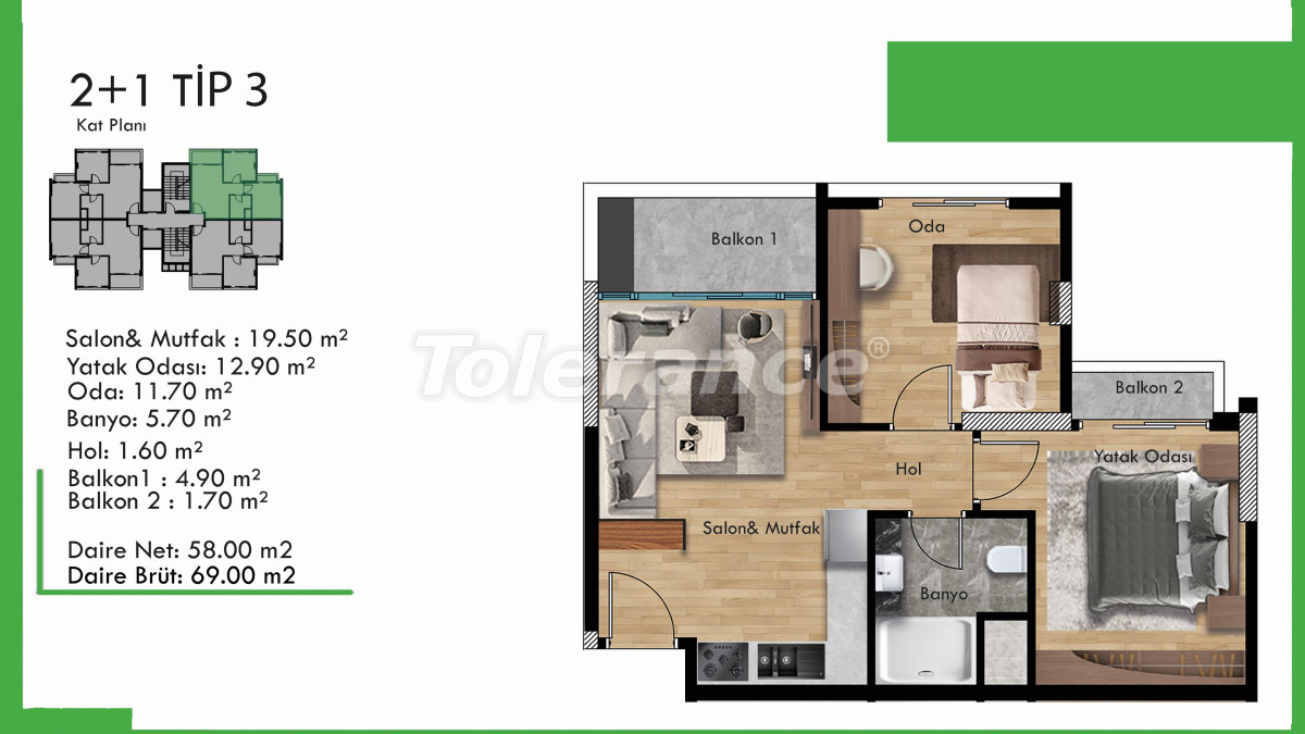 Apartment vom entwickler in Tece, Mersin pool ratenzahlung - immobilien in der Türkei kaufen - 80063