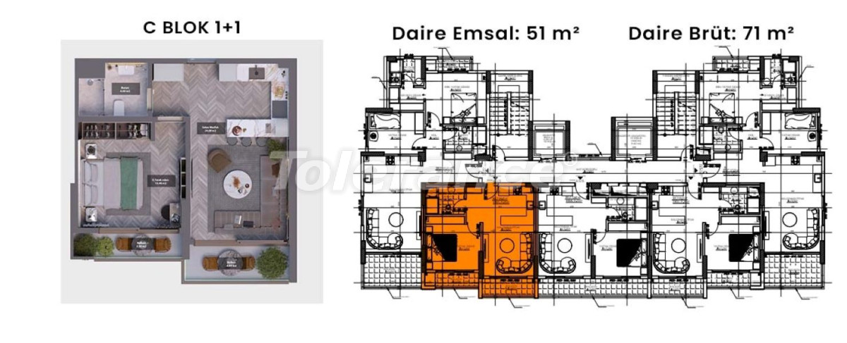 آپارتمان از سازنده که در تجه, مرسین استخر اقساط - خرید ملک در ترکیه - 96434