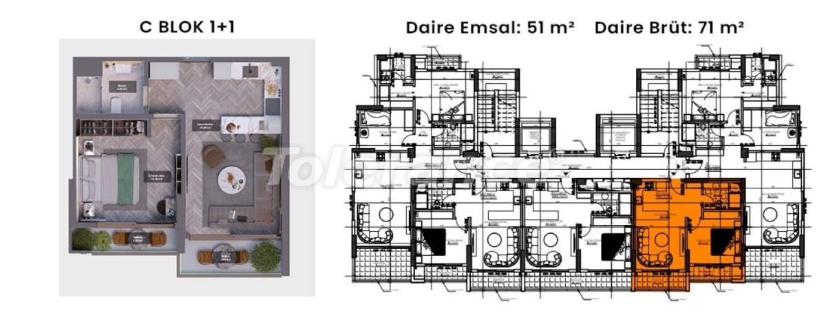 آپارتمان از سازنده که در تجه, مرسین استخر اقساط - خرید ملک در ترکیه - 96443
