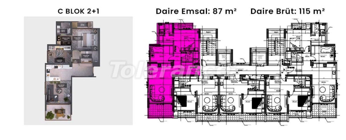 Apartment vom entwickler in Tece, Mersin pool ratenzahlung - immobilien in der Türkei kaufen - 96444