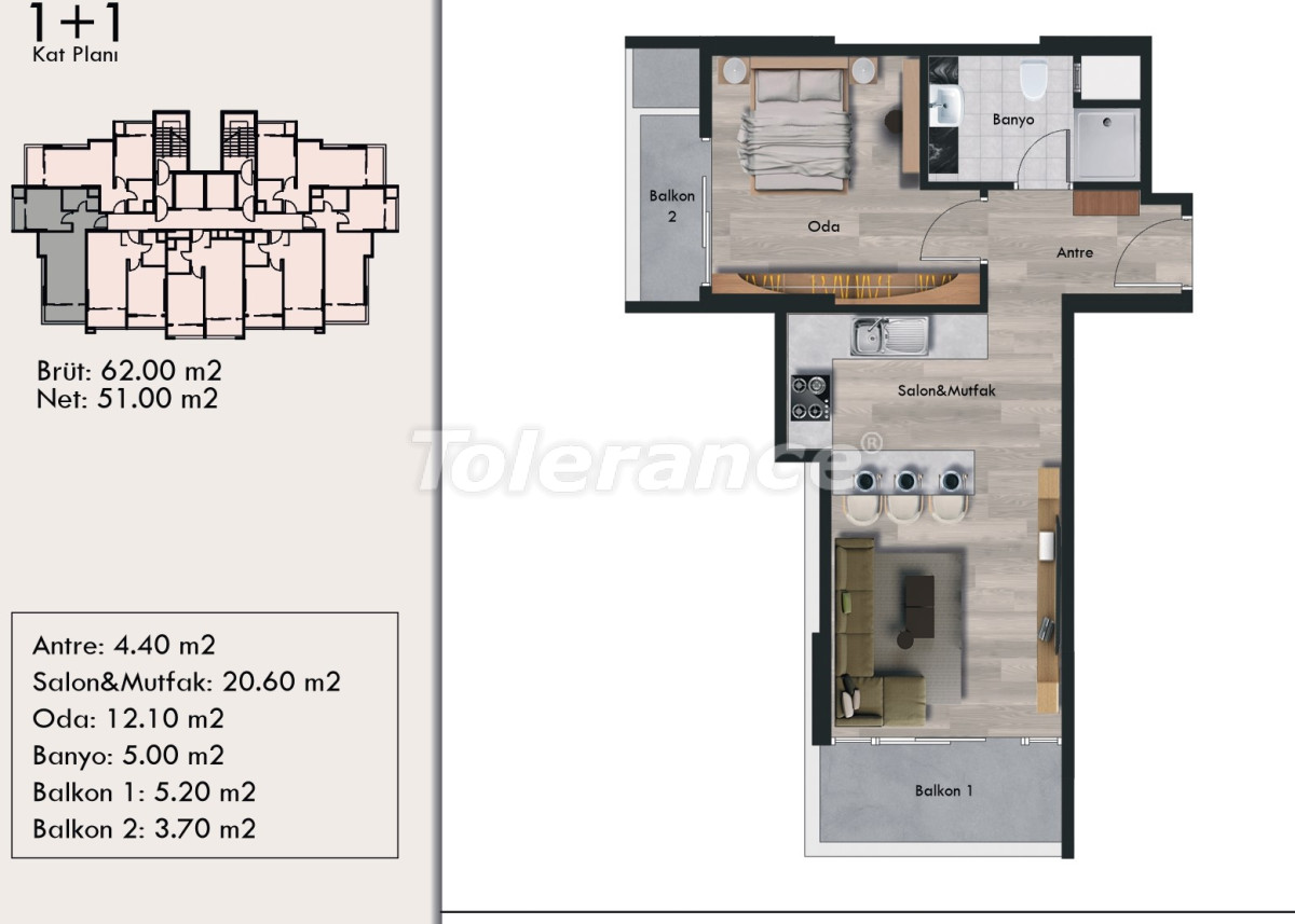 Appartement du développeur еn Yenişehir, Mersin piscine versement - acheter un bien immobilier en Turquie - 66646