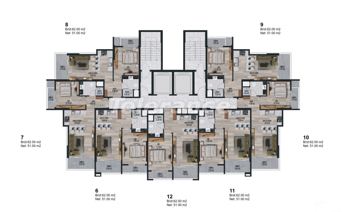 Apartment vom entwickler in Yenişehir, Mersin pool ratenzahlung - immobilien in der Türkei kaufen - 66652