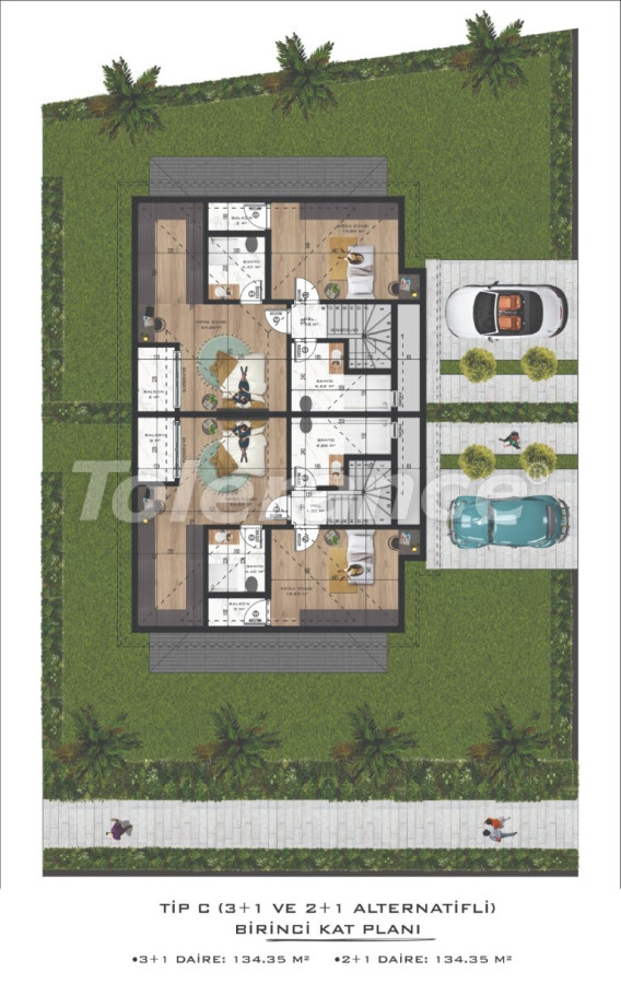 Villa vom entwickler in Arslanbucak, Kemer pool - immobilien in der Türkei kaufen - 96305