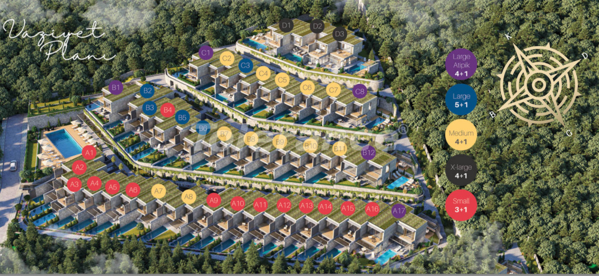 Villa du développeur еn Çeşme, Izmir vue sur la mer piscine - acheter un bien immobilier en Turquie - 101848