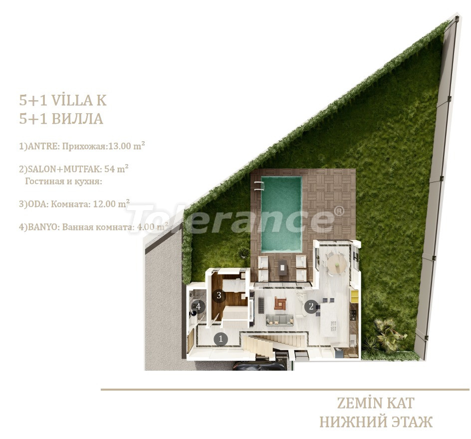 Villa vom entwickler in Döşemealtı, Antalya pool ratenzahlung - immobilien in der Türkei kaufen - 104401