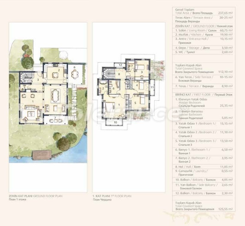 Villa vom entwickler in Fethiye meeresblick pool - immobilien in der Türkei kaufen - 41749