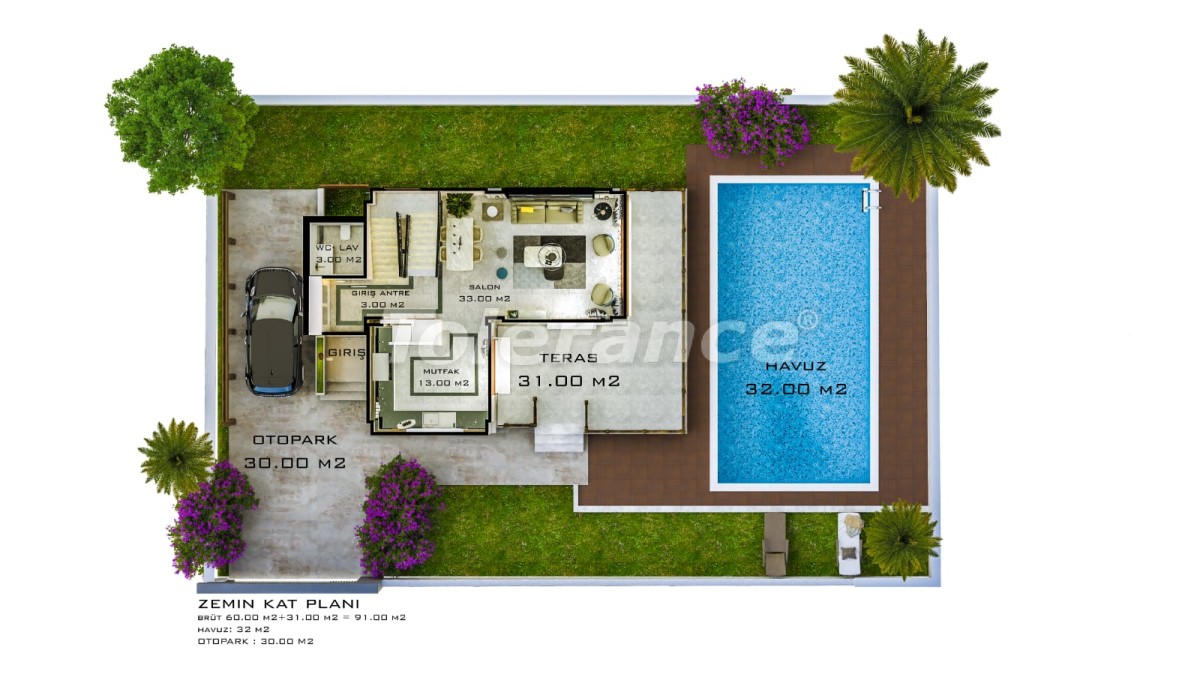 Villa in Kadriye, Belek zwembad - onroerend goed kopen in Turkije - 30883