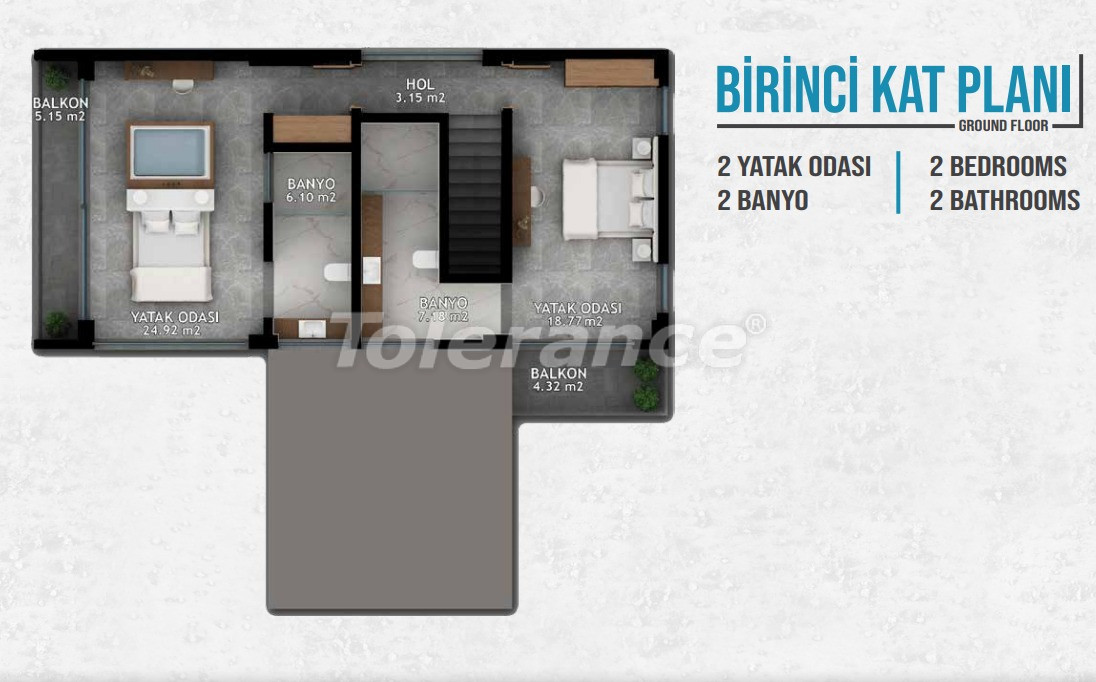 Villa vom entwickler in Kalkan meeresblick pool ratenzahlung - immobilien in der Türkei kaufen - 78533