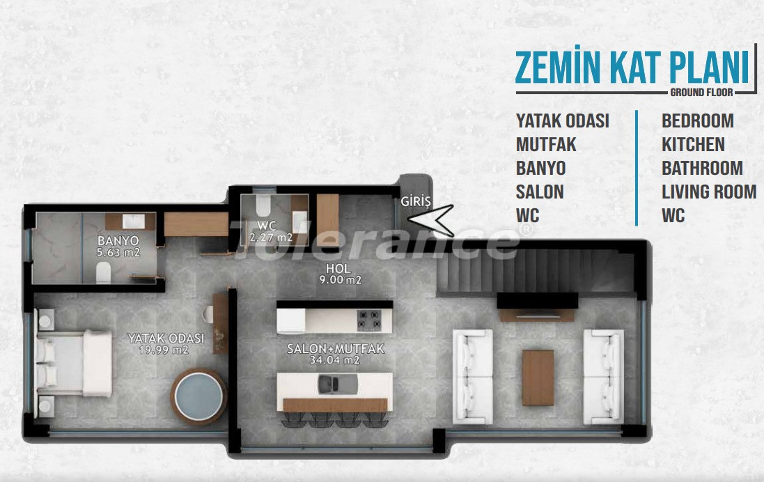 Villa vom entwickler in Kalkan meeresblick pool ratenzahlung - immobilien in der Türkei kaufen - 78627