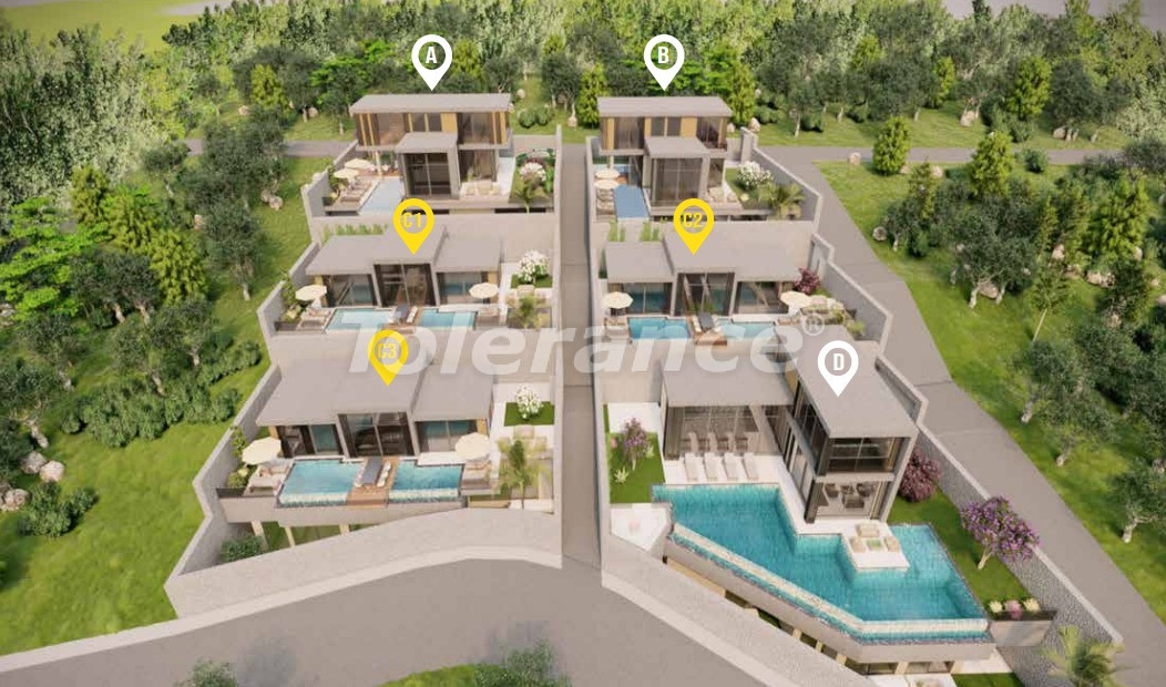 Villa vom entwickler in Kalkan meeresblick pool ratenzahlung - immobilien in der Türkei kaufen - 78629