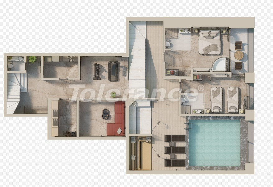 Villa vom entwickler in Kalkan meeresblick pool ratenzahlung - immobilien in der Türkei kaufen - 80247