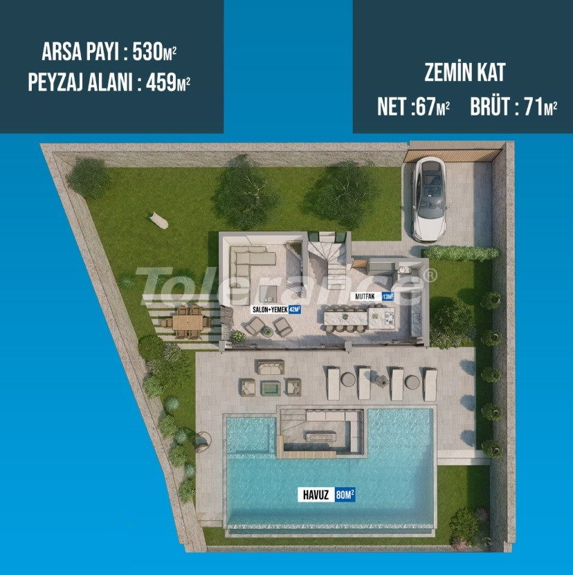 Villa vom entwickler in Kalkan meeresblick pool ratenzahlung - immobilien in der Türkei kaufen - 98901