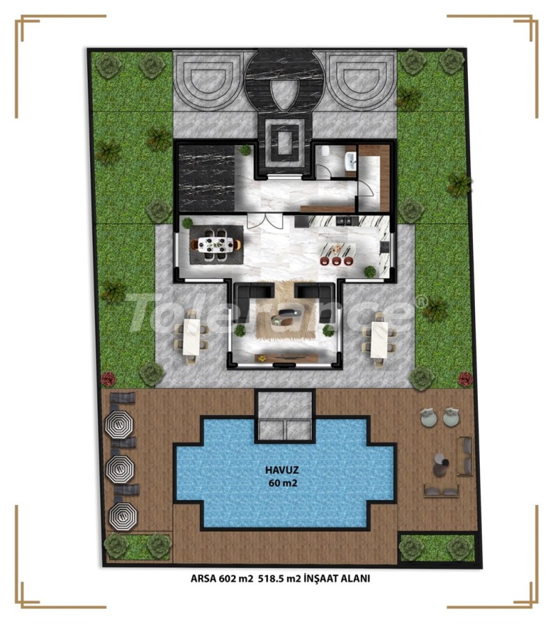 Villa in Kargıcak, Alanya meeresblick pool - immobilien in der Türkei kaufen - 50044