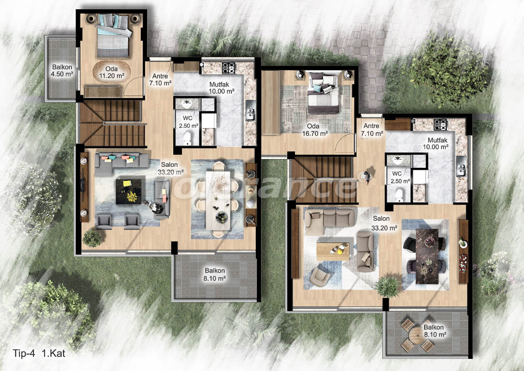 Villa vom entwickler in Kuşadası meeresblick pool - immobilien in der Türkei kaufen - 98582