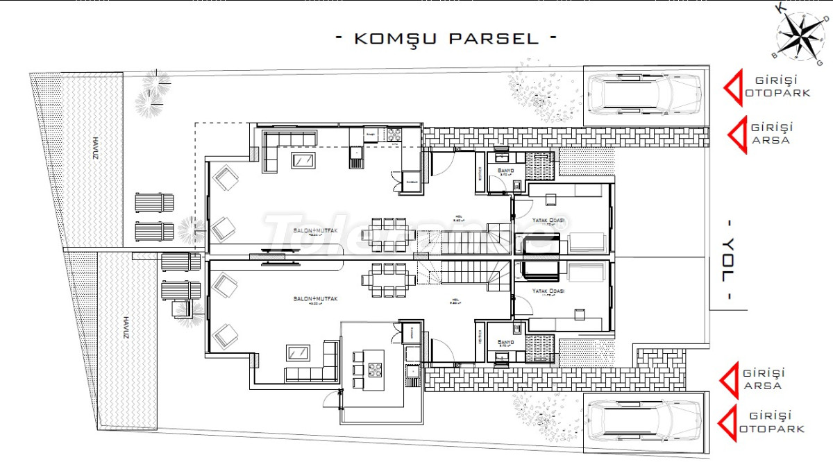 Villa vom bauträger in Lara, Antalya mit pool ratenzahlung - immobilien in der Türkei kaufen - 146579