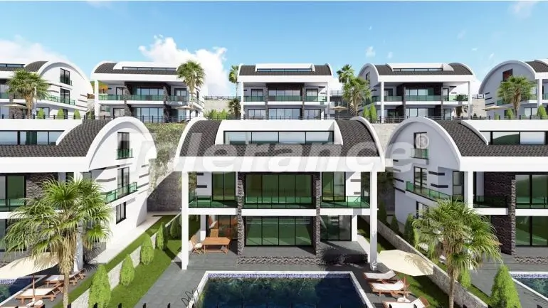 Villa from the developer in Kargicak, Alanya with sea view with pool - buy realty in Turkey - 28119